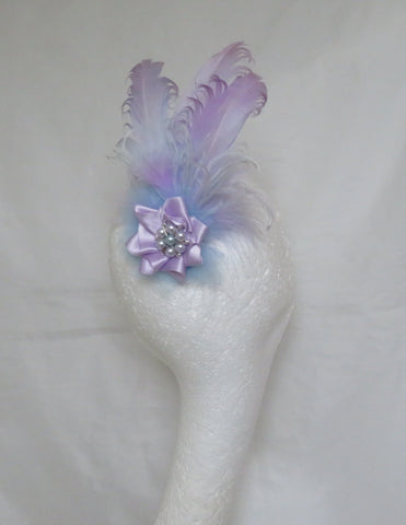 Lilac and Pale Blue Darcy Feather Clip