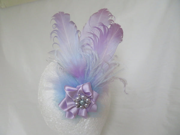 Lilac and Pale Blue Darcy Feather Clip
