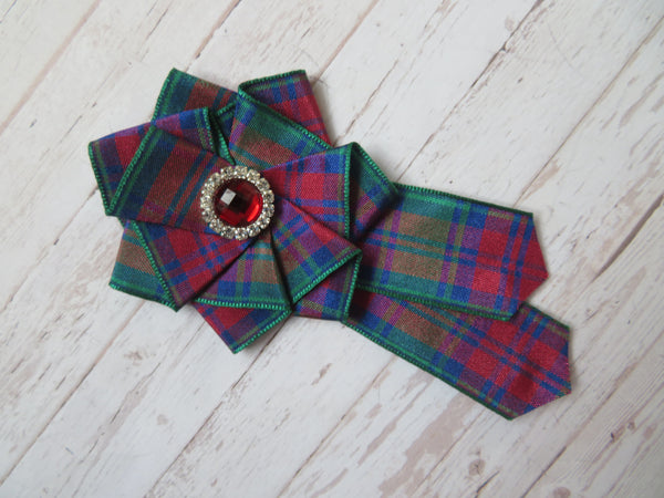 Lindsay Tartan Ruffle Brooch