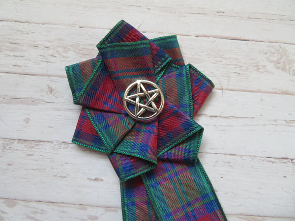 Lindsay Tartan Ruffle Brooch