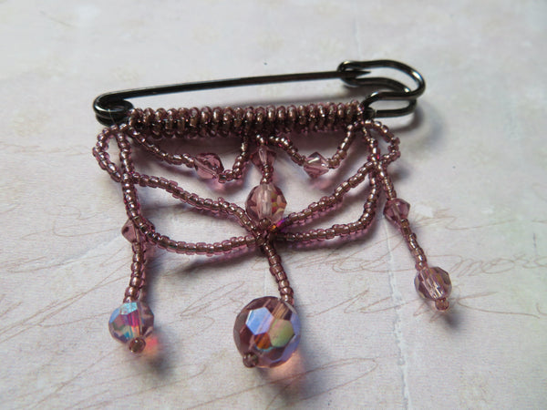 Beaded Swag Kilt Brooch Pin