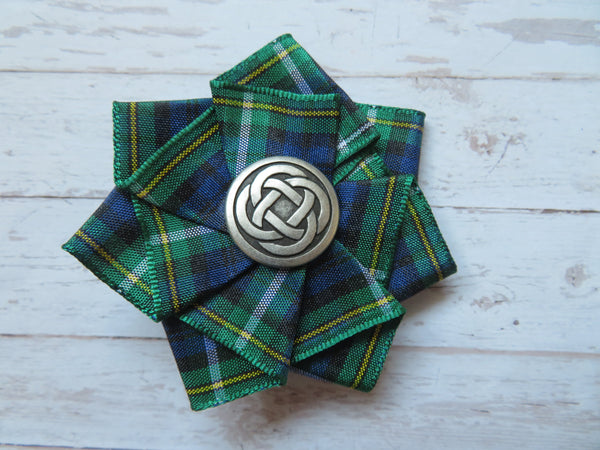 Mini Tartan Ribbon Ruffle Hair Clips