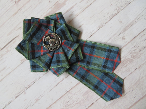 Flower of Scotland Tartan Thistle Brooch