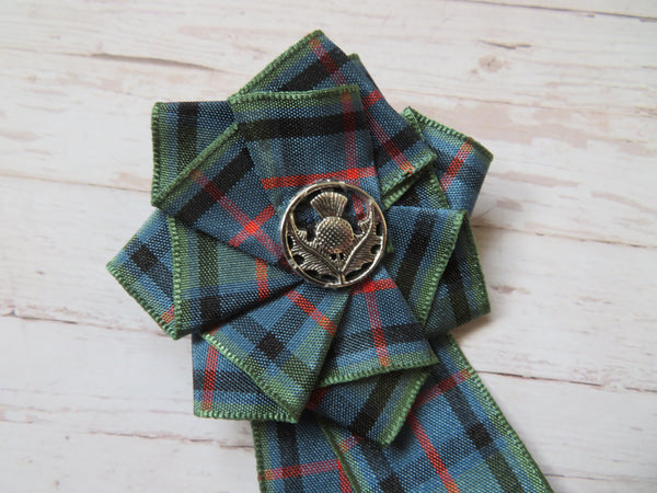 Flower of Scotland Tartan Thistle Brooch