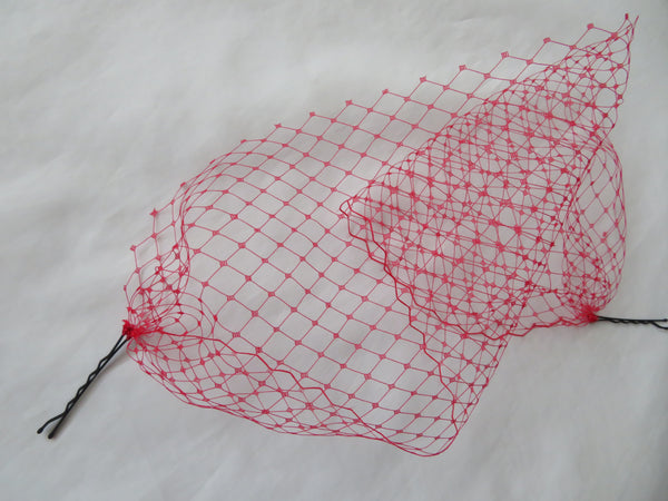 Red Narrow Bandeau Eye Veil