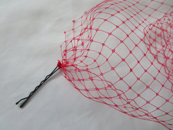Red Narrow Bandeau Eye Veil