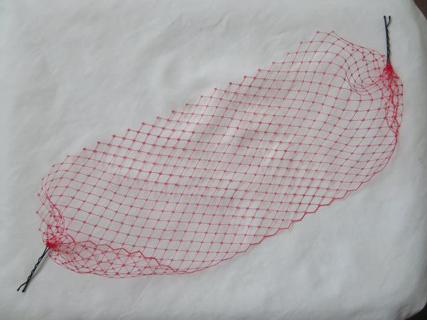 Red Narrow Bandeau Eye Veil