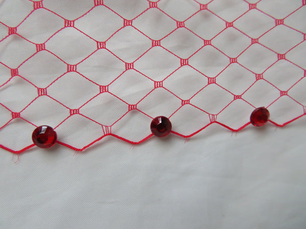 Red Narrow Bandeau Eye Veil
