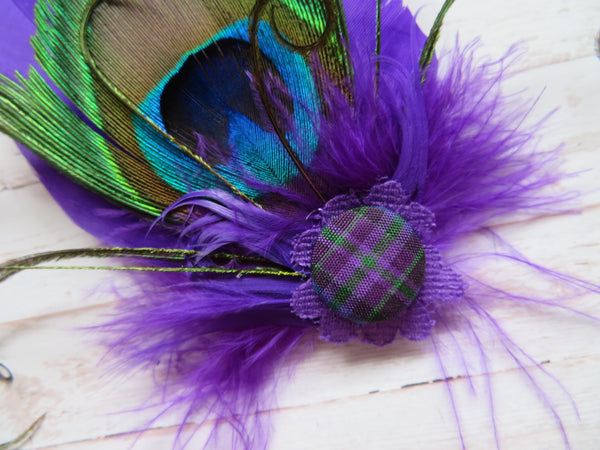 Purple Peacock Tartan Betsy Button
