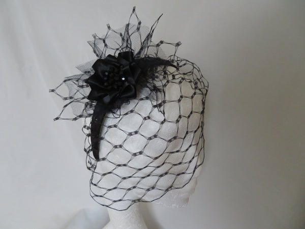 Black Veiled Headband