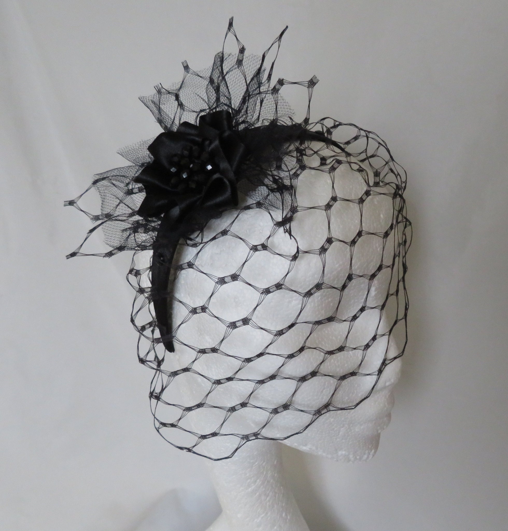 Black Veiled Headband