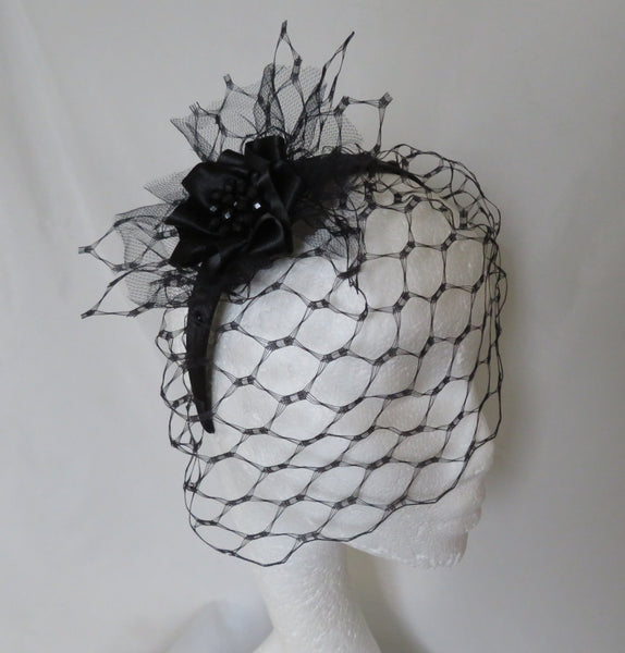 Black Veiled Headband