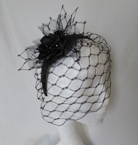 Black Veiled Headband