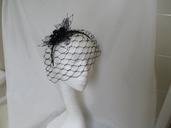 Black Veiled Headband