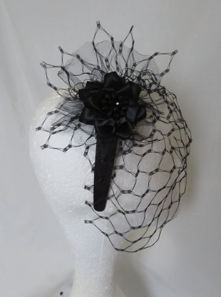 Black Veiled Headband