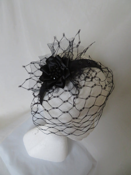 Black Veiled Headband