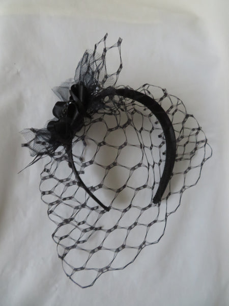 Black Veiled Headband