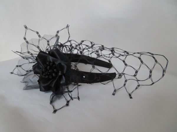 Black Veiled Headband