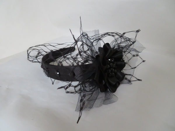 Black Veiled Headband