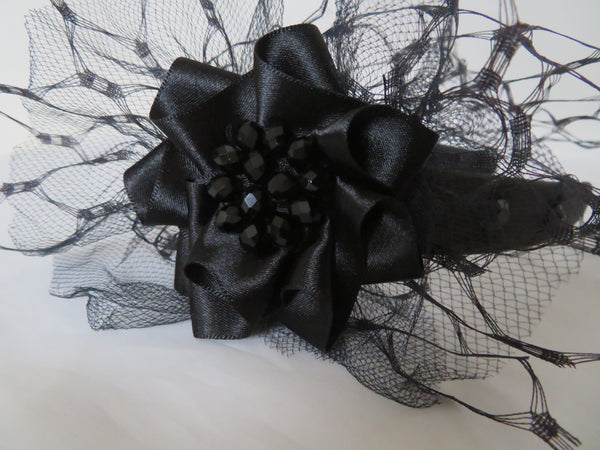 Black Veiled Headband