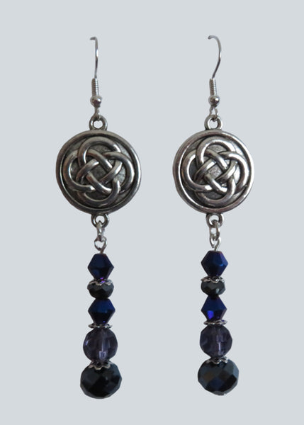 Highland Whispers Purple & Navy Celtic Earrings