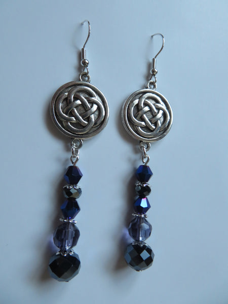 Highland Whispers Purple & Navy Celtic Earrings
