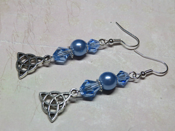 Sky Blue Triquetra Celtic Earrings