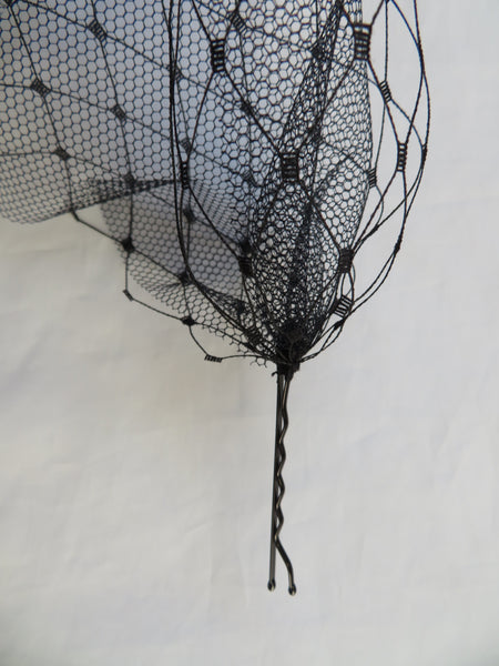 Black Merry Widow & Tulle Narrow Veil