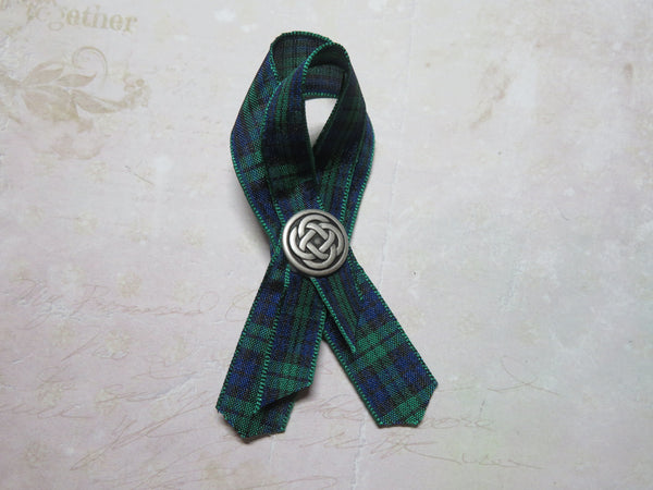 Black Watch Ribbon Loop Pin
