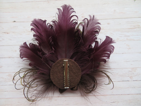 Aubergine and Chocolate Brown Little Gem Hair Clip
