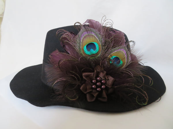 Aubergine and Chocolate Brown Little Gem Hair Clip