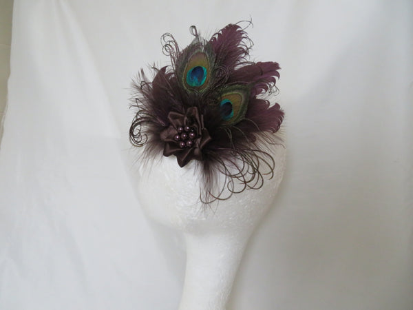 Aubergine and Chocolate Brown Little Gem Hair Clip