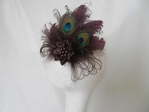 Aubergine and Chocolate Brown Little Gem Hair Clip