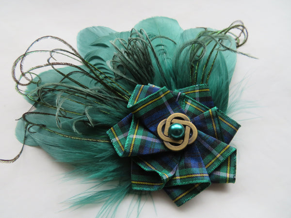 Bottle Green Heritage Knot Hair or Hat Clip