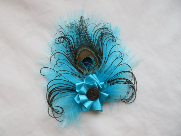 Turquoise Peacock Celtic Hair Clip/ Brooch