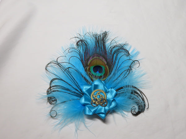Turquoise Peacock Celtic Hair Clip/ Brooch
