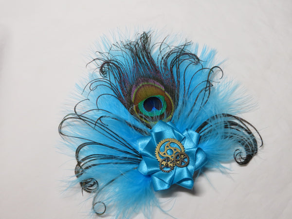 Turquoise Peacock Celtic Hair Clip/ Brooch