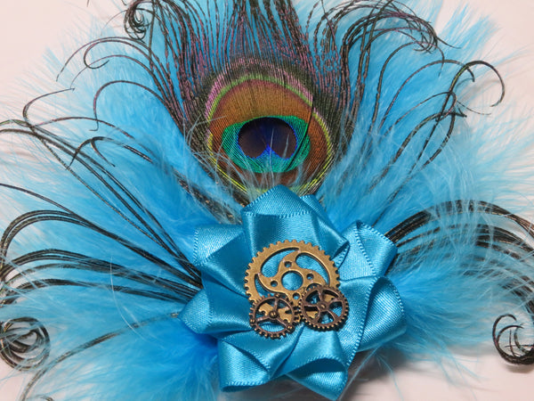 Turquoise Peacock Celtic Hair Clip/ Brooch