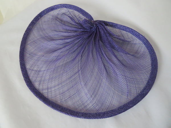 Purple Sinamay Gathered Kidney Shape Hat Base