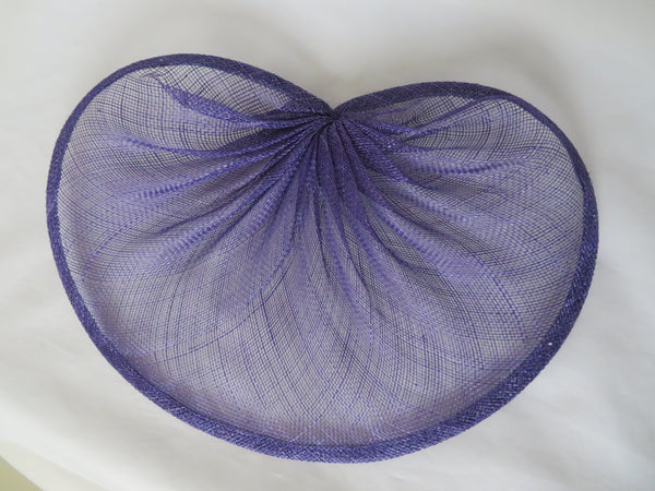 Purple Sinamay Gathered Kidney Shape Hat Base