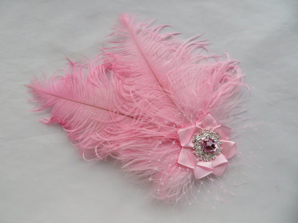 Candy Pink Austen Feather Headpiece