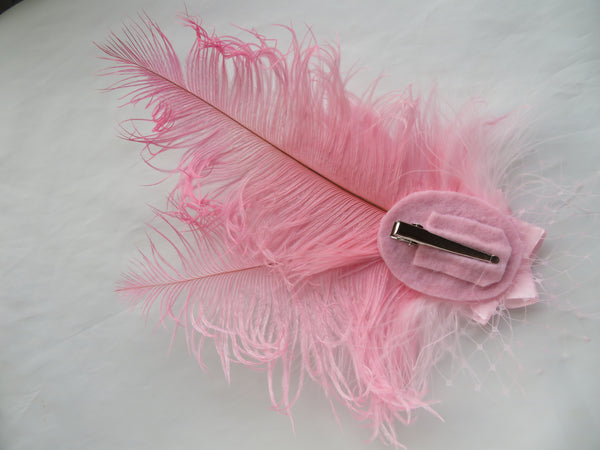 Candy Pink Austen Feather Headpiece