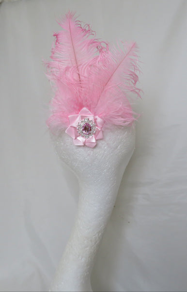 Candy Pink Austen Feather Headpiece