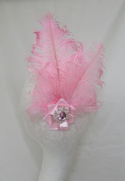 Candy Pink Austen Feather Headpiece