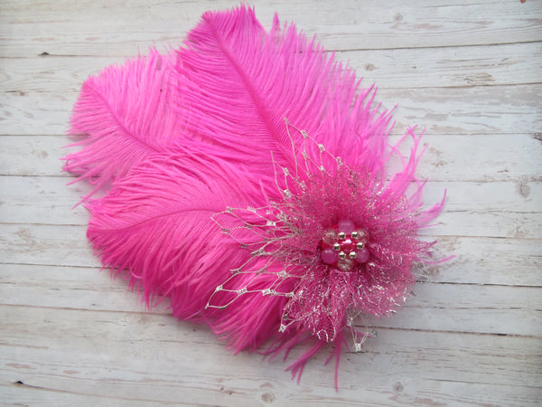 Bright Fuchsia Pink Austen Headpiece
