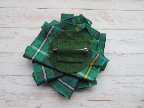 Campbell Tartan Celtic Ruffle Brooch
