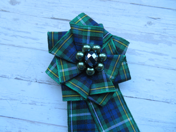 Campbell Tartan Ruffle Brooch