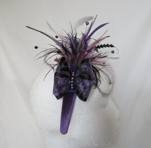 Lilac Purple & Black Florence Headband