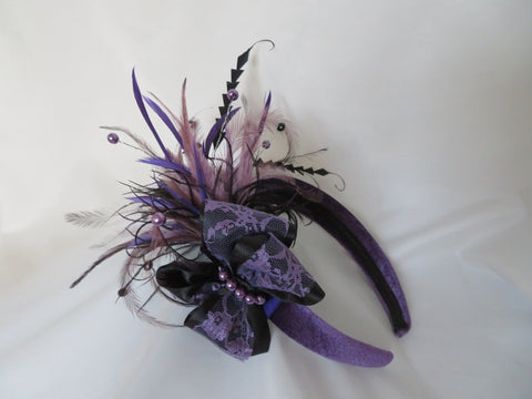Lilac Purple & Black Florence Headband