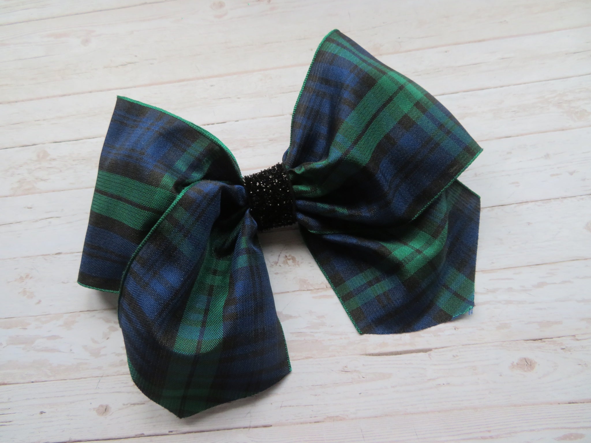 Black Watch Tartan Glitter Amelie Hair Bow